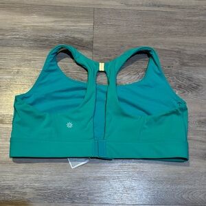 Athleta teal medium impact racerback sports bra size 1X compression wire free